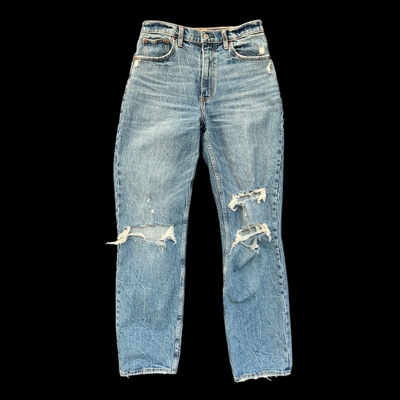 ABERCROMBIE & FITCH 90'S STRAIGHT ULTRA HIGH RISE WOMEN'S JEANS SIZE 4 - Picture 2 of 6